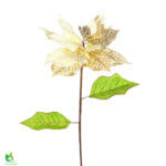 Skrautrós með glimmer gul 60cm